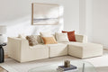 Ovela Softly 3 Seater Compressed Modular Sofa with Ottoman (Cream)