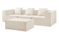 Ovela Softly 3 Seater Compressed Modular Sofa with Ottoman (Cream)