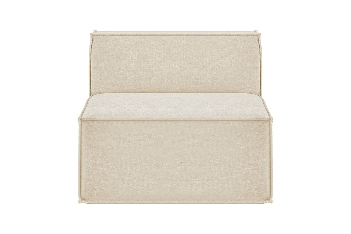 Ovela Softly 3 Seater Compressed Modular Sofa with Ottoman (Cream)