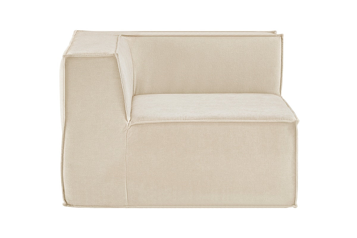Ovela Softly 3 Seater Compressed Modular Sofa with Ottoman (Cream)