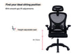 Ovela Student Mesh Office Chair with Head Rest (Black)