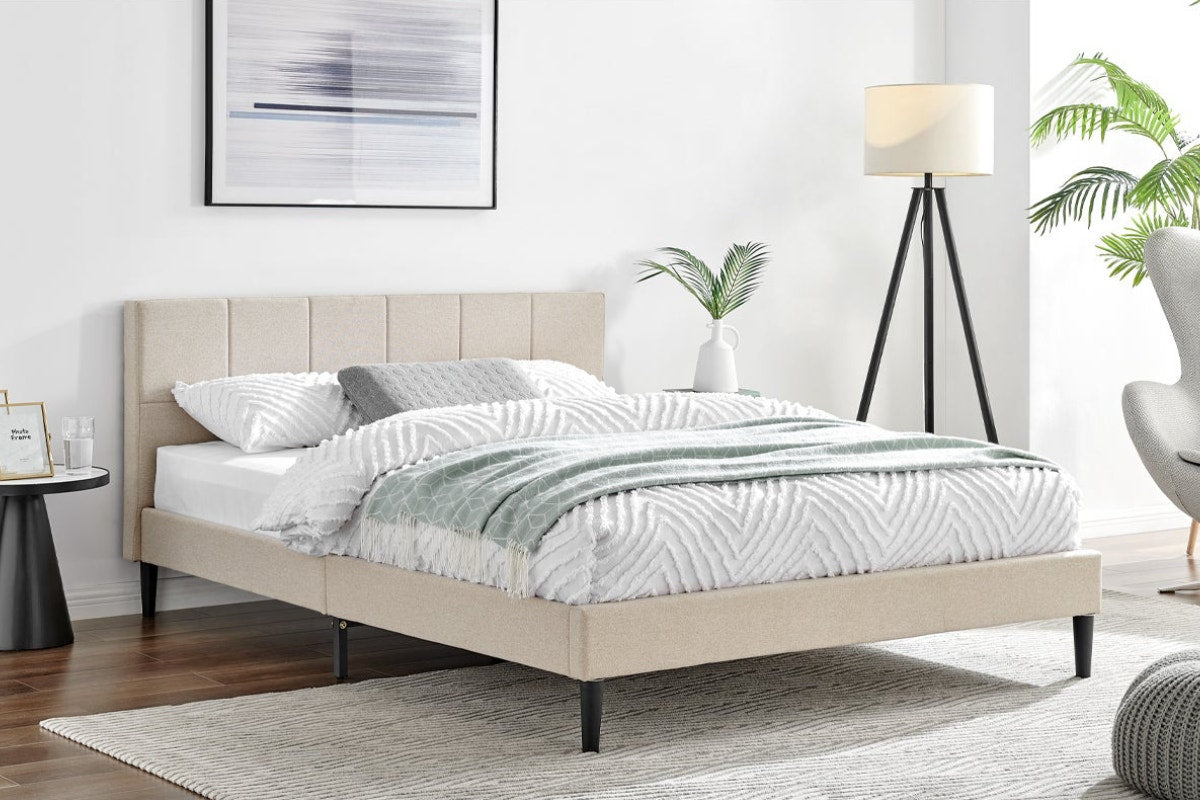 Ovela Theodore Bed Frame (Beige, Double)