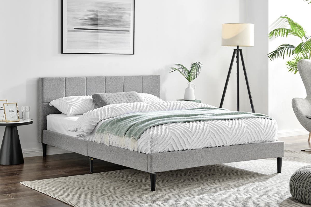 Ovela Theodore Bed Frame (Grey) - SuperSaverAU - view 3
