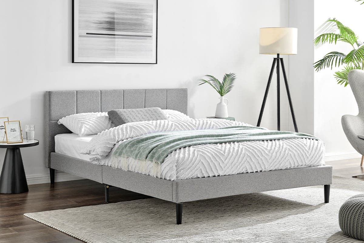Ovela Theodore Bed Frame (Grey) - SuperSaverAU - view 9