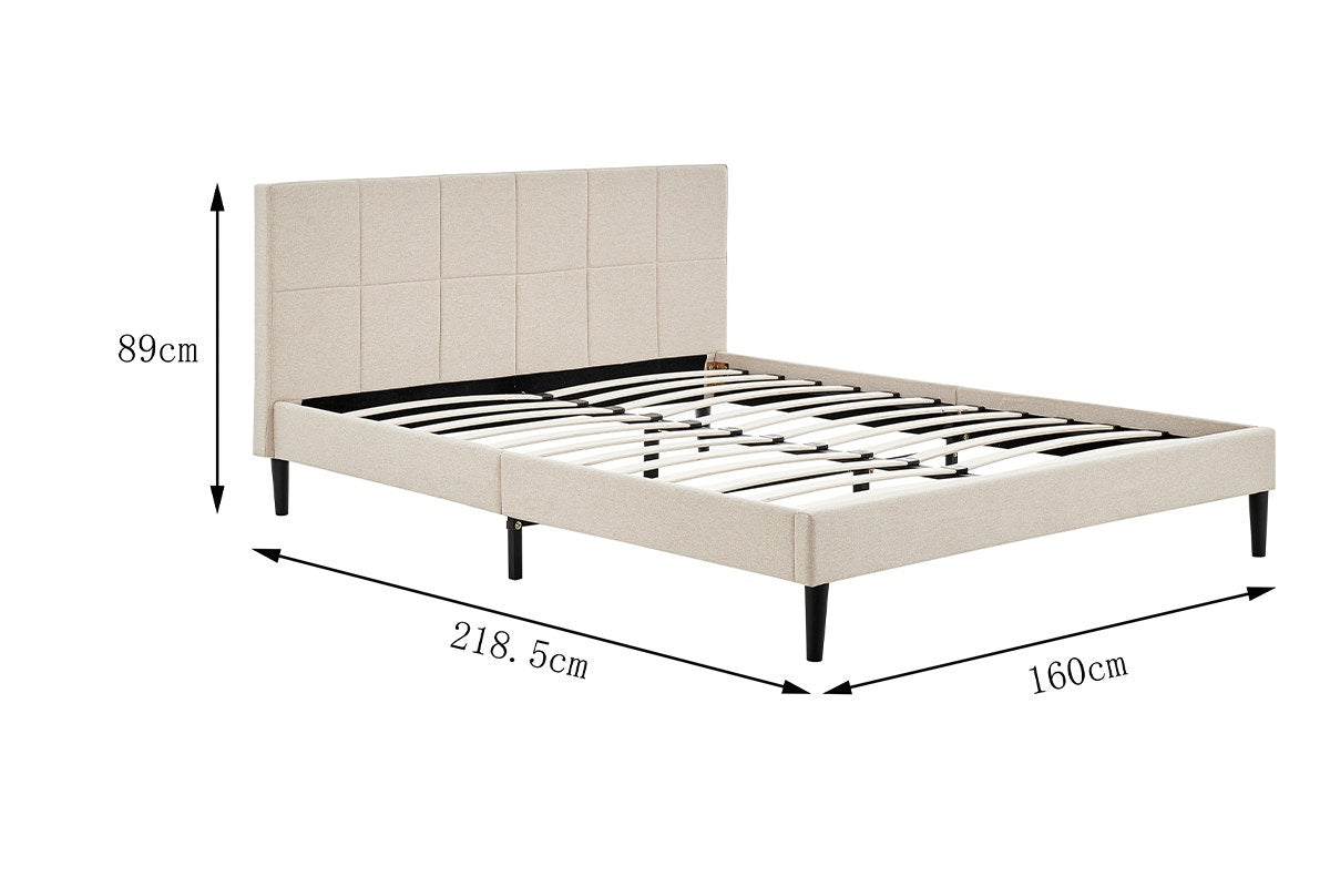 Ovela Theodore Bed Frame (Beige; Queen)
