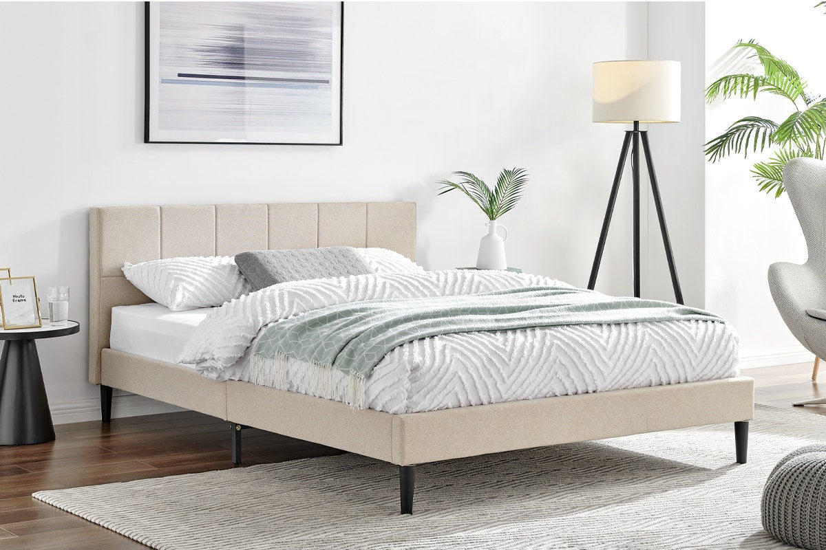 Ovela Theodore Bed Frame (Beige; Queen)