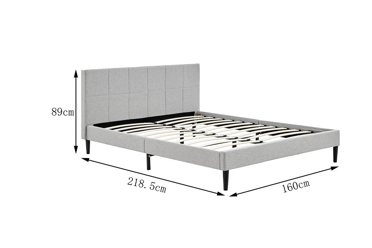 Ovela Theodore Bed Frame (Grey, Queen)