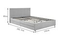 Ovela Theodore Storage Bed Frame with Drawers (Double Grey)