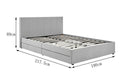 Ovela Theodore Storage Bed Frame with Drawers (King Grey)