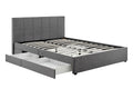 Ovela Theodore Storage Bed Frame with Drawers - King Charcoal - SuperSaverAU - view 4