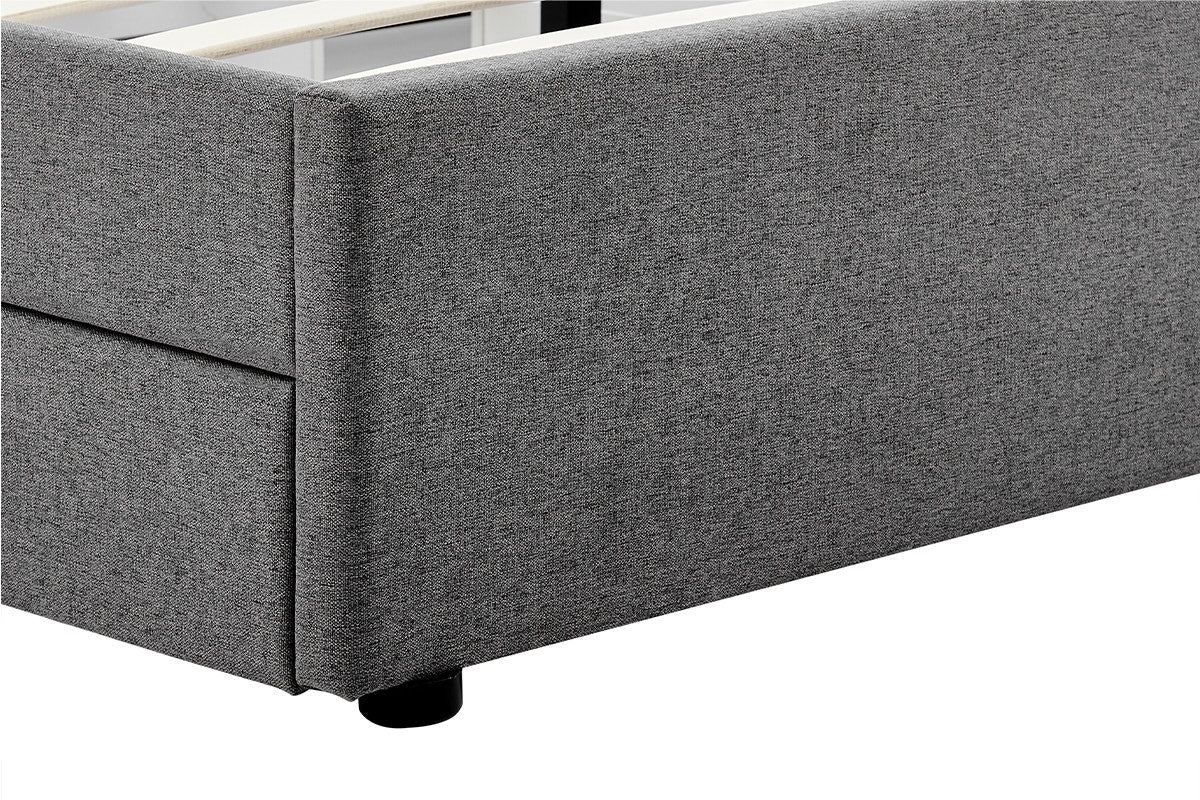 Ovela Theodore Storage Bed Frame with Drawers (Queen Charcoal)