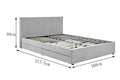 Ovela Theodore Storage Bed Frame with Drawers (Queen Grey)