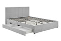 Ovela Theodore Storage Bed Frame with Drawers (King Grey)