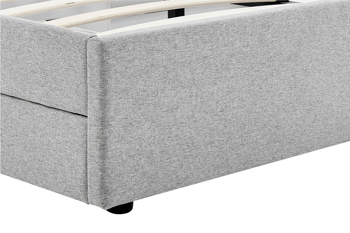 Ovela Theodore Storage Bed Frame with Drawers (King Grey)