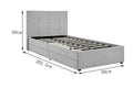 Ovela Theodore Storage Bed Frame with Drawers (Single Grey)