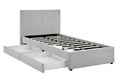Ovela Theodore Storage Bed Frame with Drawers (Single Grey)