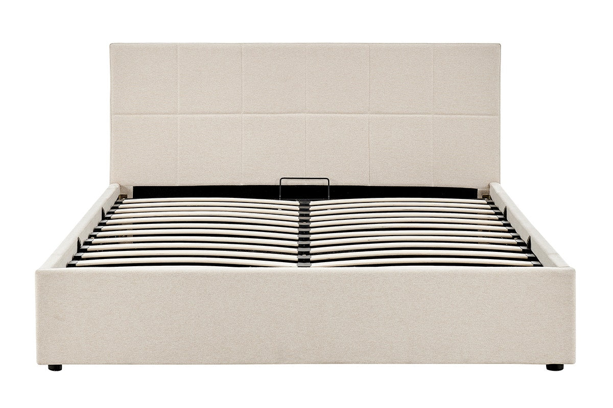 Ovela Theodore Gas Lift Bed Frame - Double Beige - SuperSaverAU - view 3