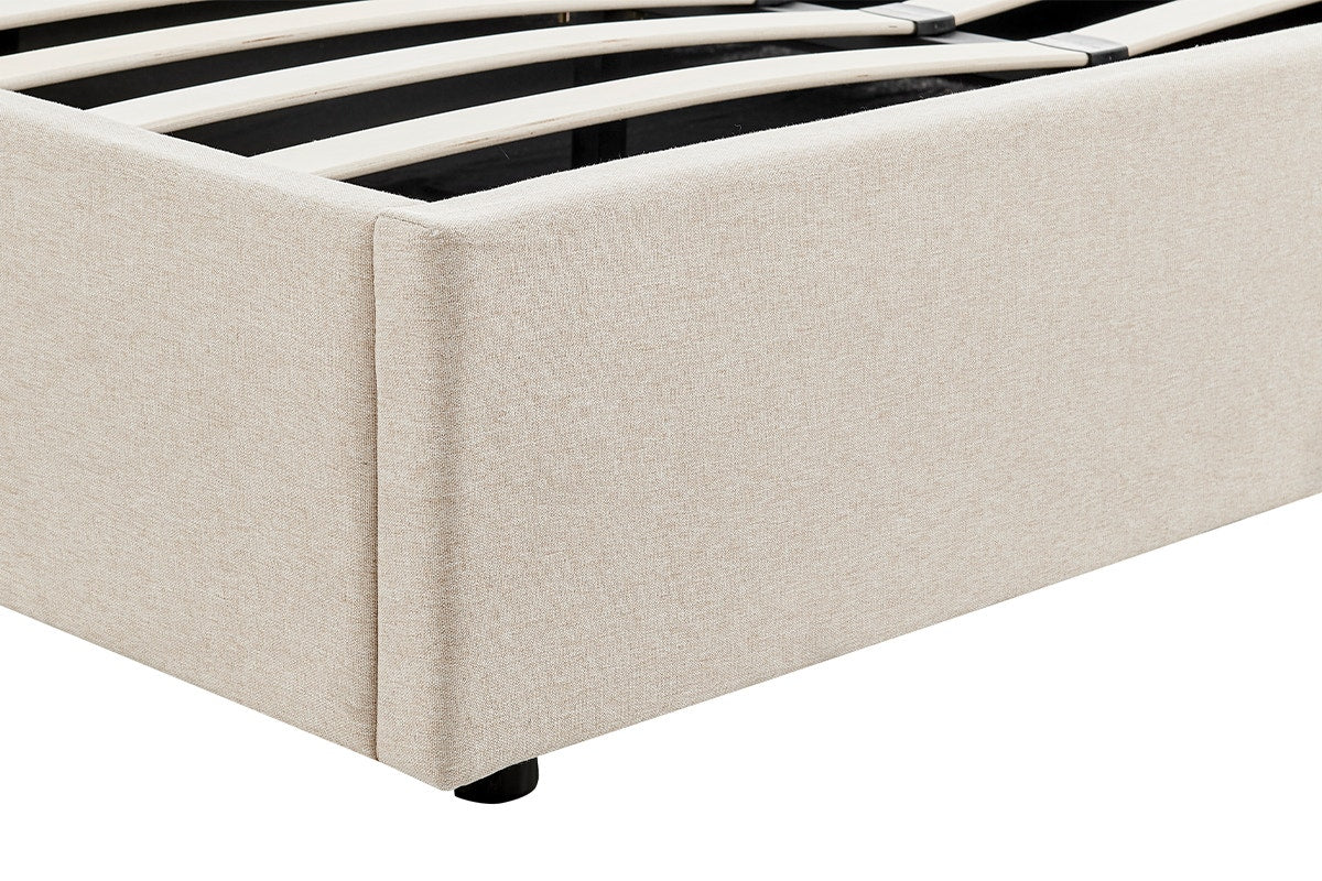 Ovela Theodore Gas Lift Bed Frame - Double Beige - SuperSaverAU - view 8