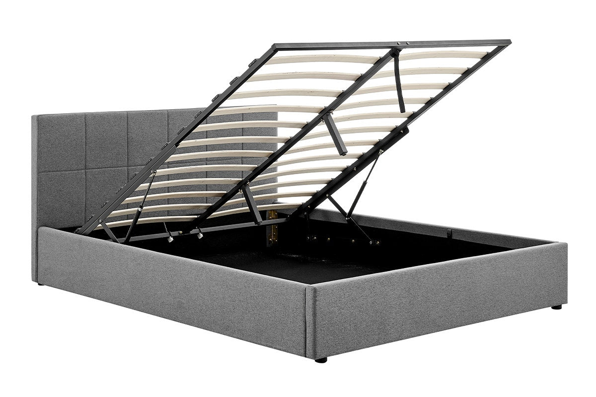 Ovela Theodore Gas Lift Bed Frame (Double Charcoal)