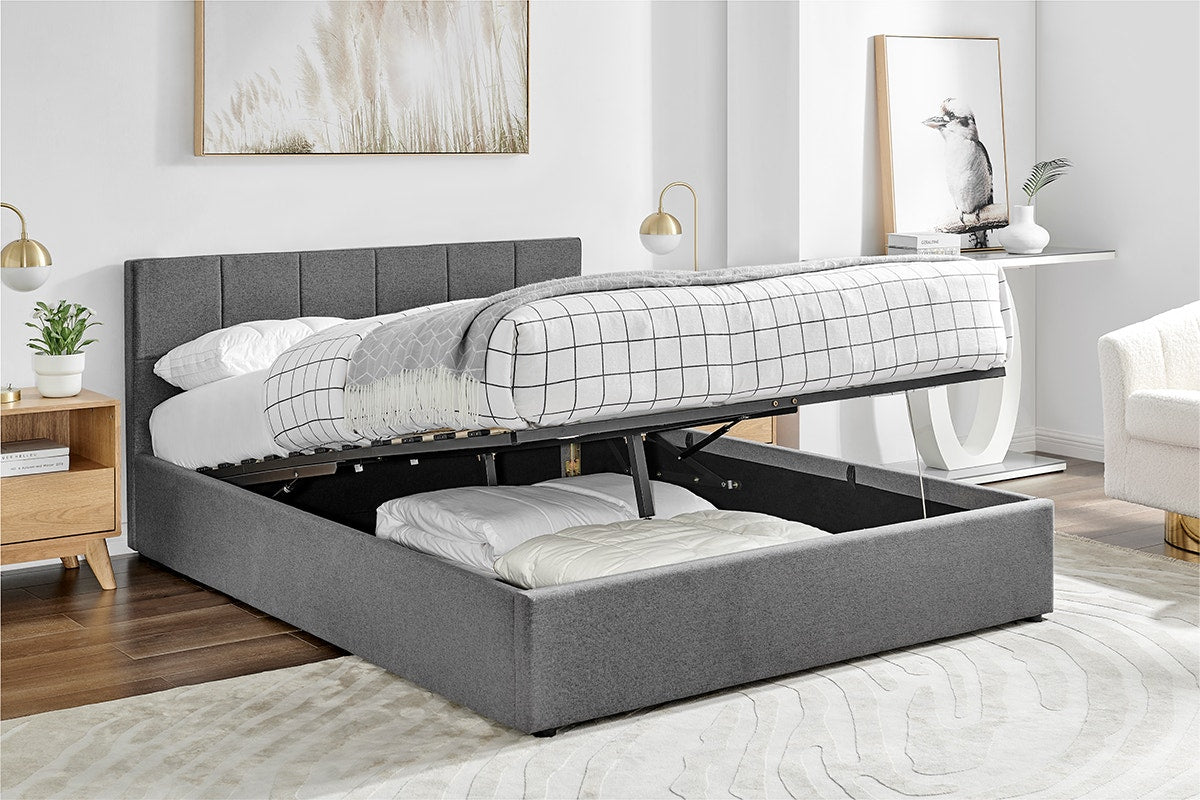 Ovela Theodore Gas Lift Bed Frame (Double Charcoal)