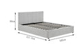 Ovela Theodore Gas Lift Bed Frame (Queen Grey)