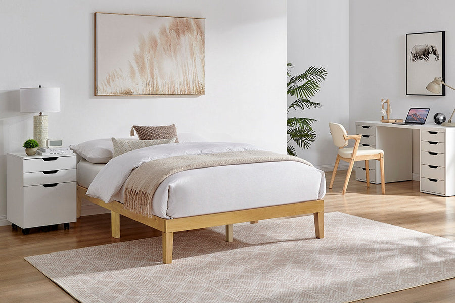 Ovela William Wood Bed Frame (Warm Natural; Double)