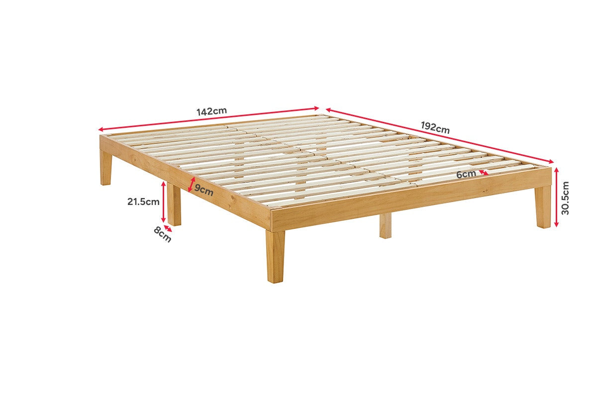 Ovela William Wood Bed Frame (Warm Natural; Double)