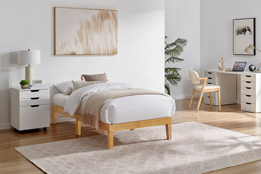 Ovela William Wood Bed Frame (Warm Natural; Single)