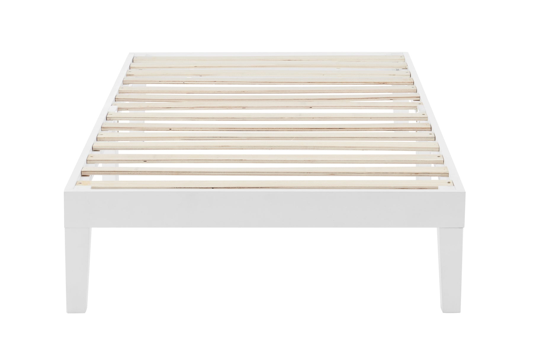 Ovela William Wood Bed Frame (White, Single)