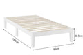 Ovela William Wood Bed Frame (White, Single)