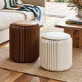 Artiss Accordion Folding Paper Stools Set Includes 2 Cushions Natural Kraft 100KG Capacity - SuperSaverAU - view 1