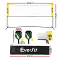 Everfit Portable 10ft Multi-Sport Pickleball Net Set with Paddles & Carry Bag
