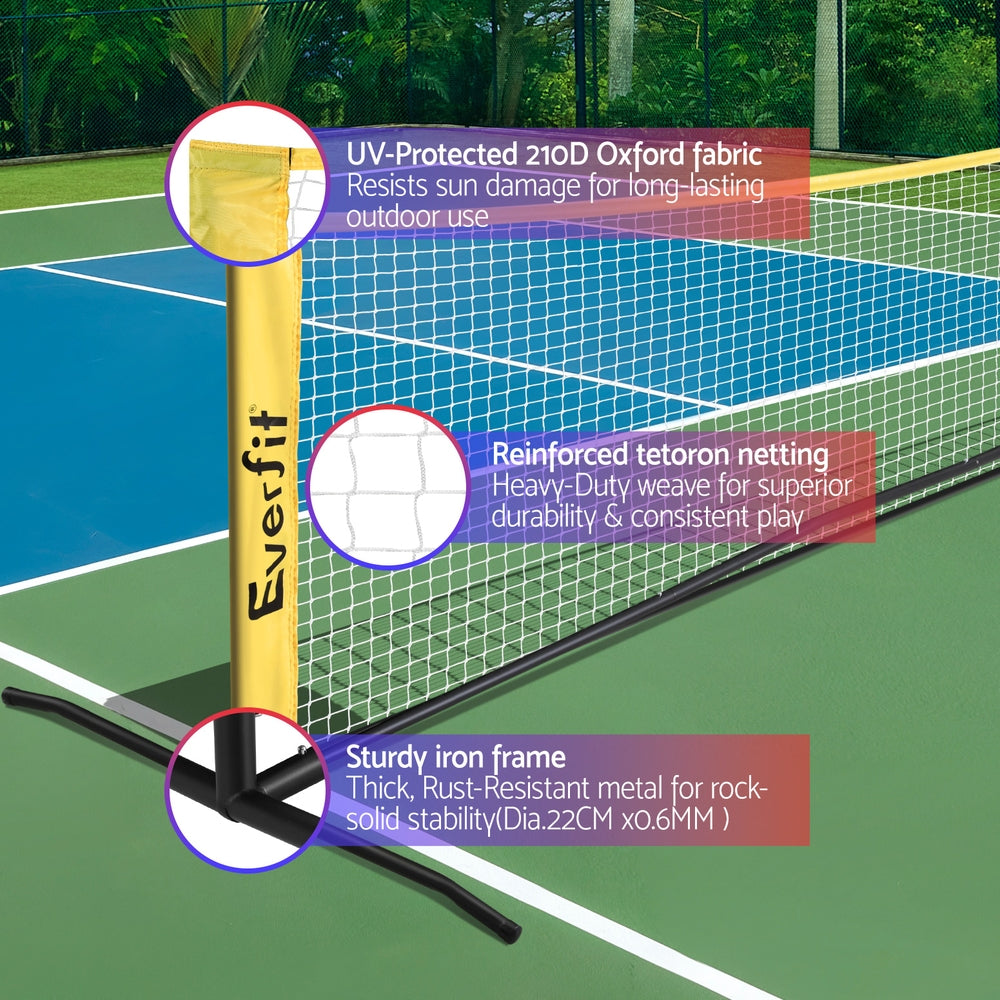 Everfit Portable 10ft Multi-Sport Pickleball Net Set with Paddles & Carry Bag