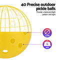 Everfit 12PC Pickleballs Set 40-Hole Design Indoor Outdoor Durable PE Balls Green/Yellow - SuperSaverAU - view 5