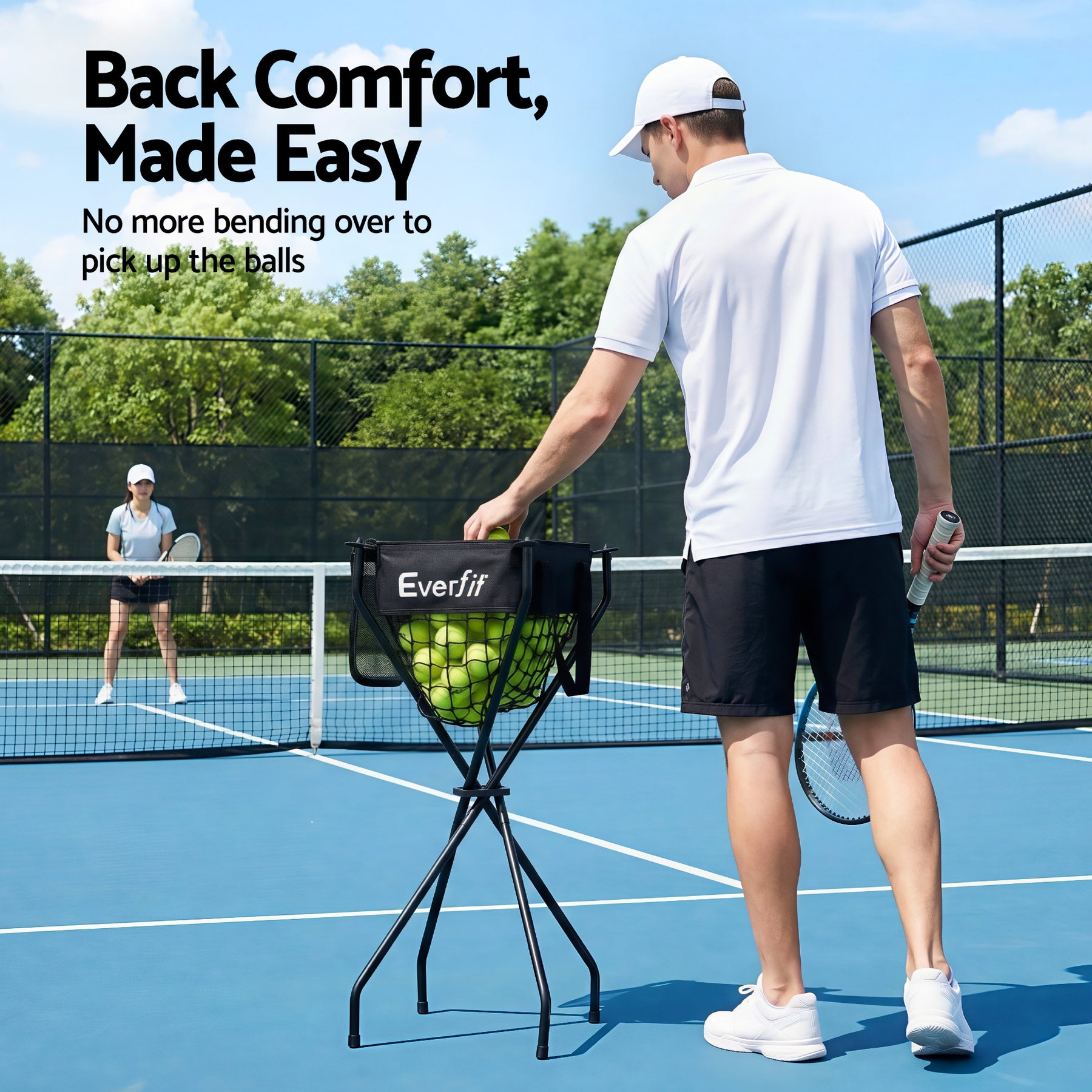 Everfit Portable Ball Cart Foldable Pickleball Tennis Baseball Softball - SuperSaverAU - view 7