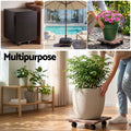 Gardeon 2 Pack Brown HDPE Square Plant Caddy with Lockable Wheels - 32 x 32 x 10cm