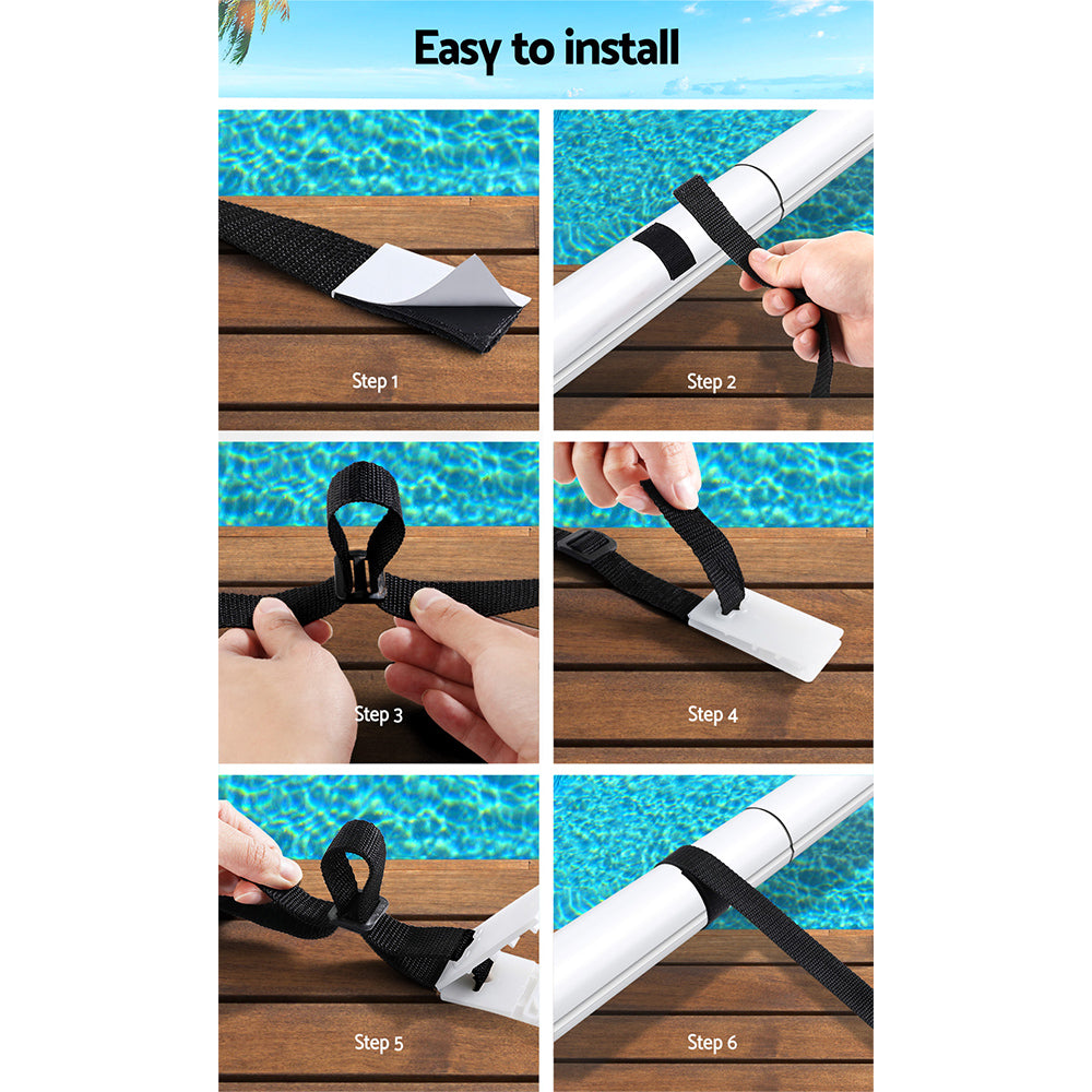 AquaBuddy Pool Cover Roller Attachment Strap Kit 8PCS, Universal, UV-Resistant - SuperSaverAU - view 4