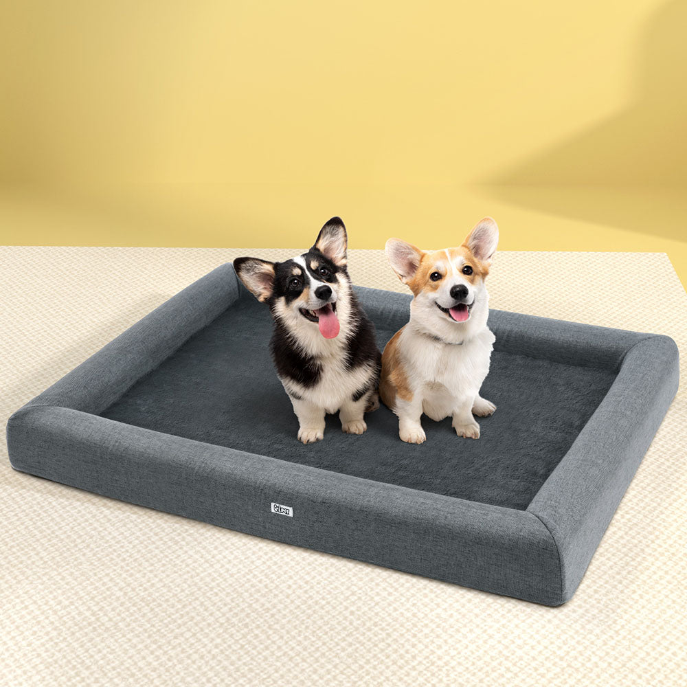 i.Pet Pet Bed Extra Large 115cm Grey Soft Plush Fleece Washable Non-Slip