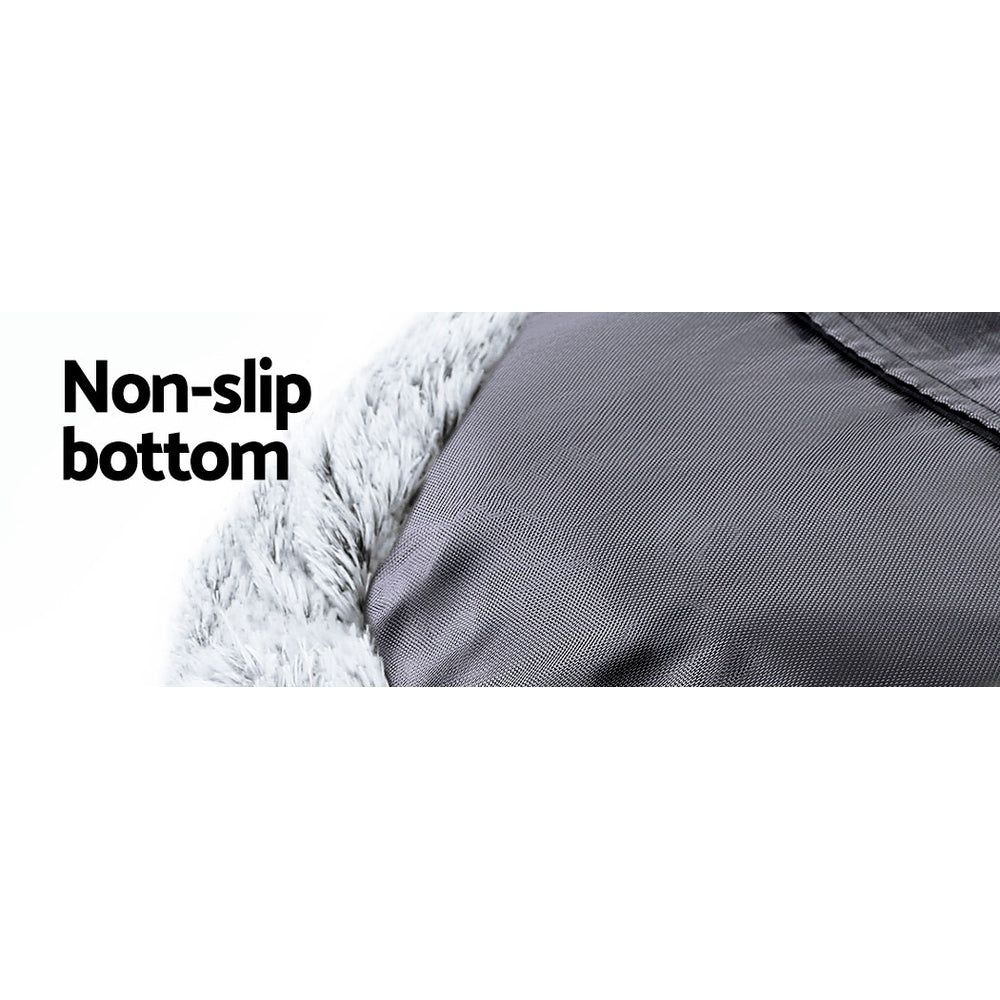 i.Pet Extra Large Pet Bed 110cm Soft Plush Light Charcoal, Washable, Non-Slip - SuperSaverAU - view 6