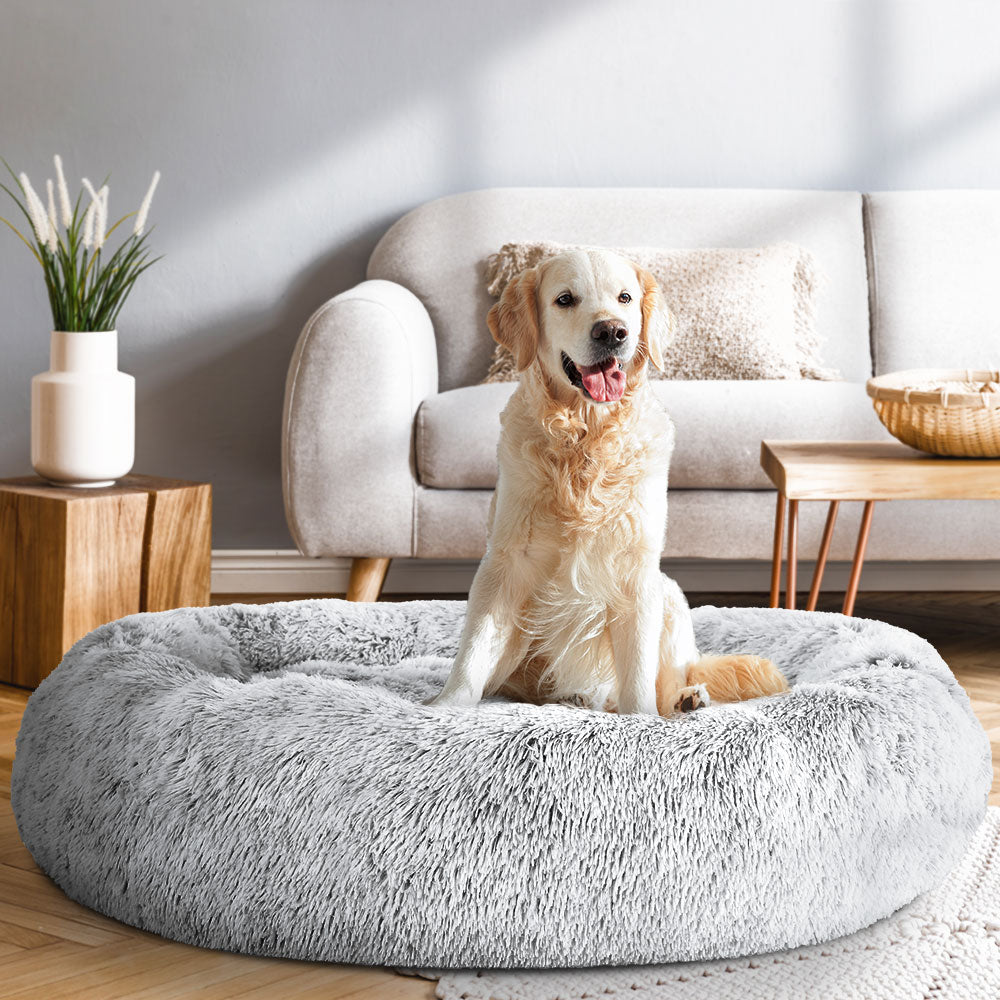 i.Pet Extra Large Pet Bed 110cm Soft Plush Light Charcoal, Washable, Non-Slip - SuperSaverAU - view 7