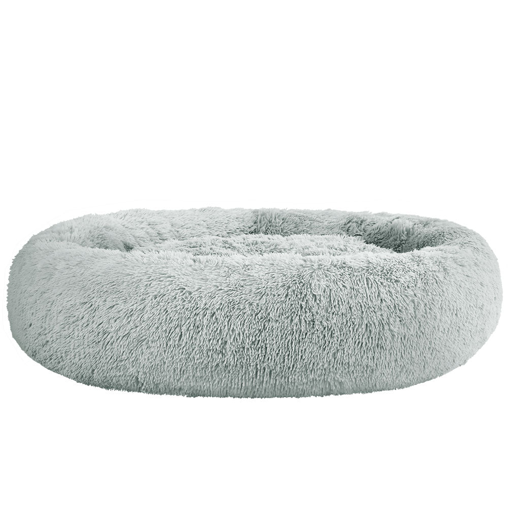 i.Pet Extra Large Pet Bed 110cm Soft Plush Light Grey with Non-Slip Base