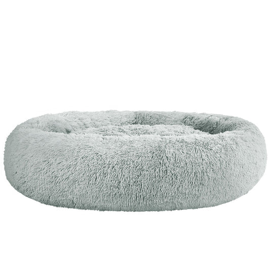 i.Pet Extra Large Pet Bed 110cm Soft Plush Light Grey with Non-Slip Base