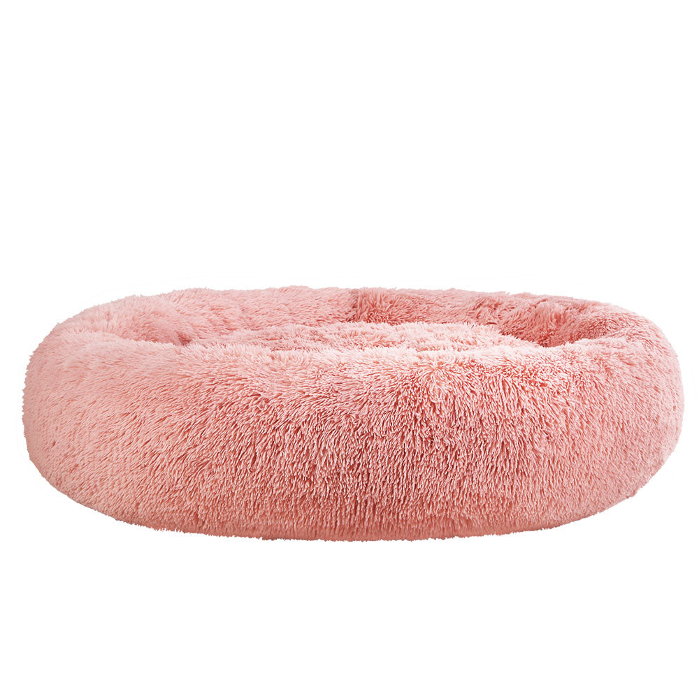 i.Pet Extra Large Pink Pet Bed 110cm Soft Plush with Non-Slip Base