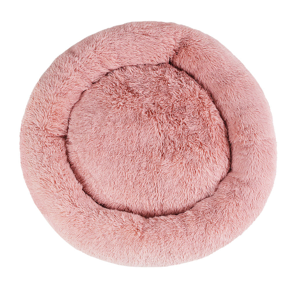 i.Pet Extra Large Pink Pet Bed 110cm Soft Plush with Non-Slip Base