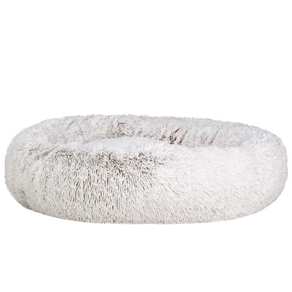 i.Pet Extra Large Pet Bed 110cm Soft Plush White Brown Non-Slip Washable