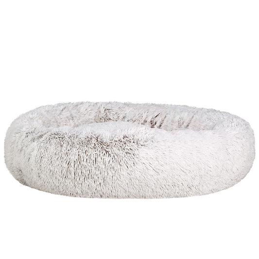 i.Pet Extra Large Pet Bed 110cm Soft Plush White Brown Non-Slip Washable