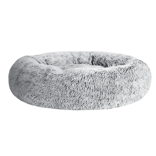 i.Pet Large Pet Bed 90cm Soft Plush Light Charcoal, Non-Slip, Washable Cover