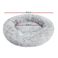 i.Pet Large Pet Bed 90cm Soft Plush Light Charcoal, Non-Slip, Washable Cover - SuperSaverAU - view 2