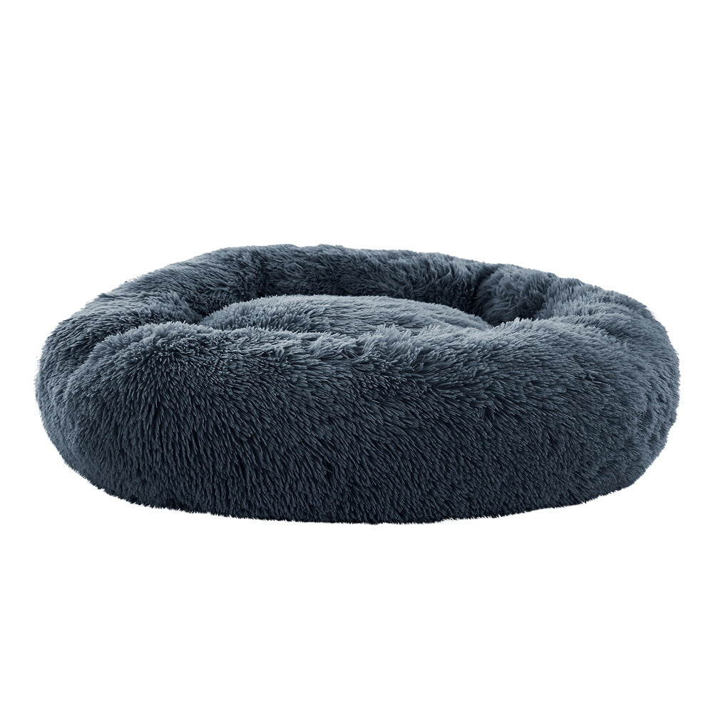 i.Pet Large Pet Bed Dog Cat 90cm Dark Grey Soft Plush Non-Slip Washable