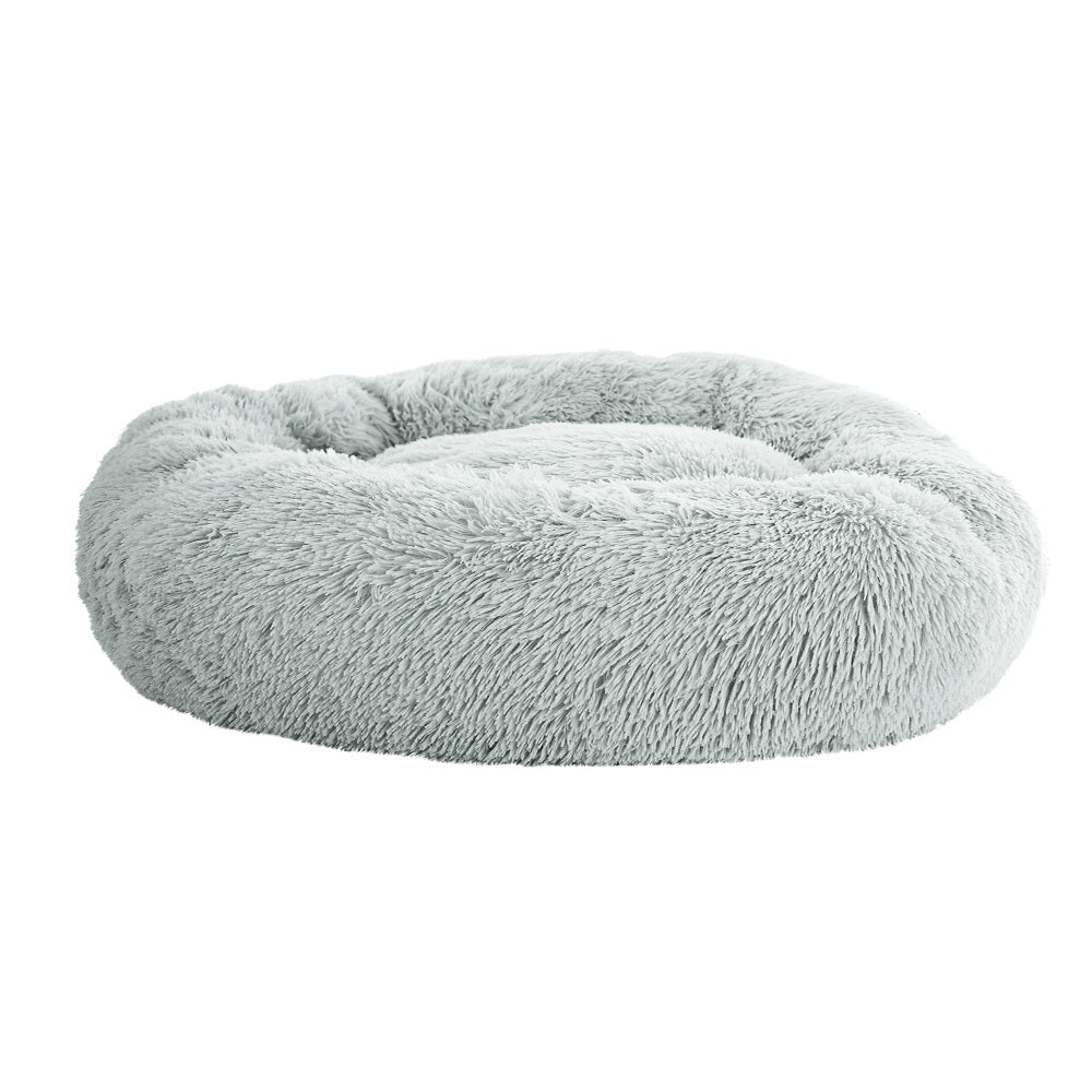 i.Pet Large Pet Bed Dog Cat Soft Plush Light Grey Non-Slip Washable 90cm